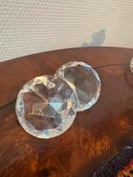 Set van 2 Kristallen Diamant Paperweights – Olifant Gravure, Verzamelen, Swarovski, Ophalen of Verzenden, Zo goed als nieuw, Figuurtje