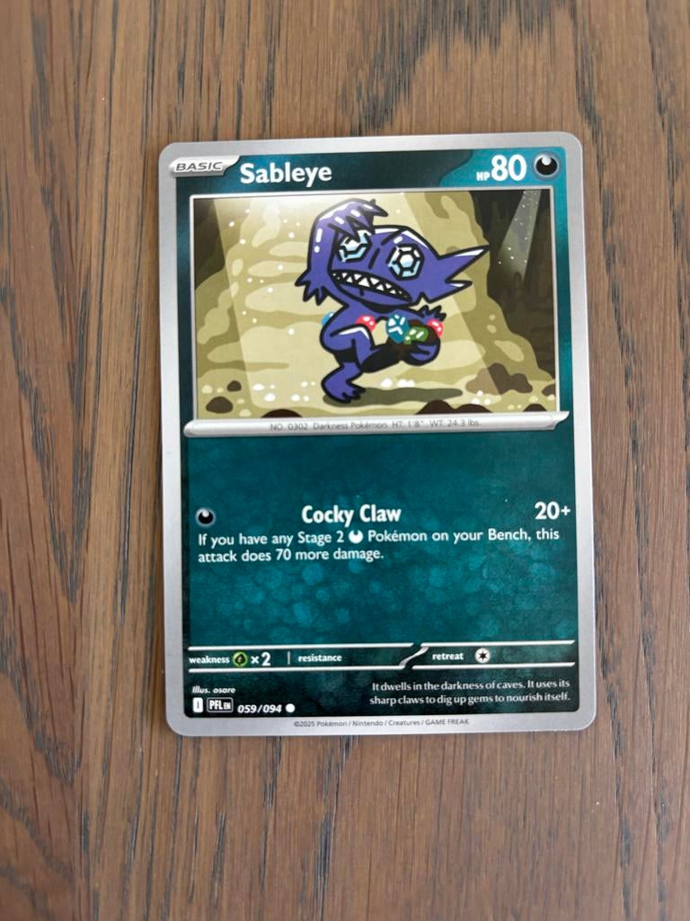 Pokémon Kaart: Sableye (059/094 - PFL EN - Nieuw, Ophalen of Verzenden, Zo goed als nieuw, Losse kaart