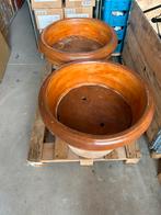 Grote Terrecotta bloempotten, 45 cm hoog en 67 cm doorsnee, Ophalen, Steen, Gebruikt, Rond