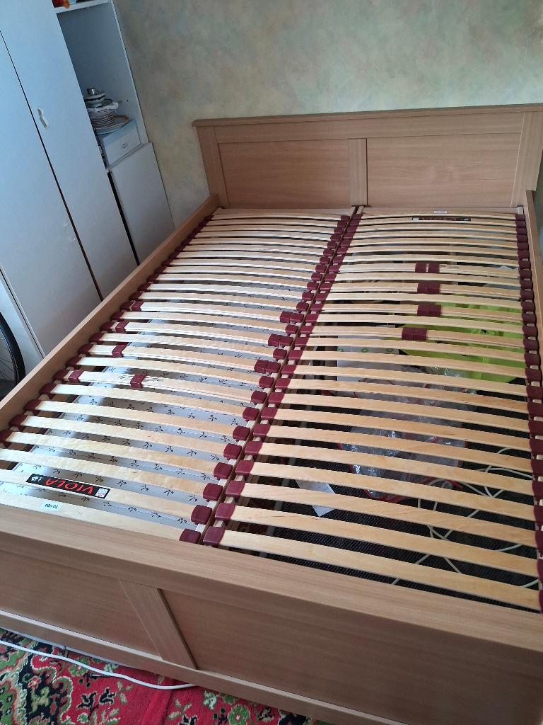 2 persoonsbed, Ophalen, Gebruikt, Bruin, Tweepersoons