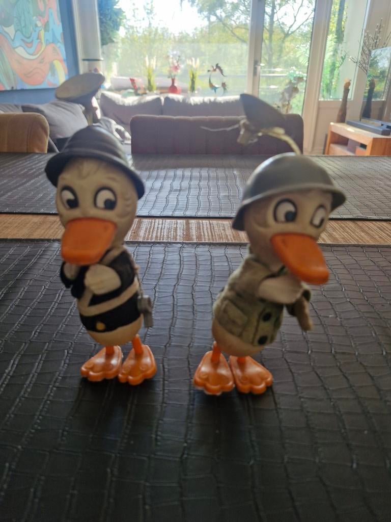Set van 2 vintage plastic Donald Duck figuren, Ophalen, Gebruikt