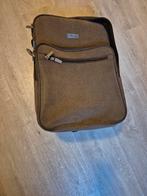 Handbagage koffertje - rits gerepareerd met ty-rap, Wieltjes, Gebruikt, 20 tot 30 cm, Bruin