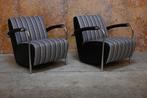 ZGANieuw twee stoffen Leolux Scylla design fauteuils, Huis en Inrichting, Fauteuils, Leolux, Leolux, Leer, 75 tot 100 cm