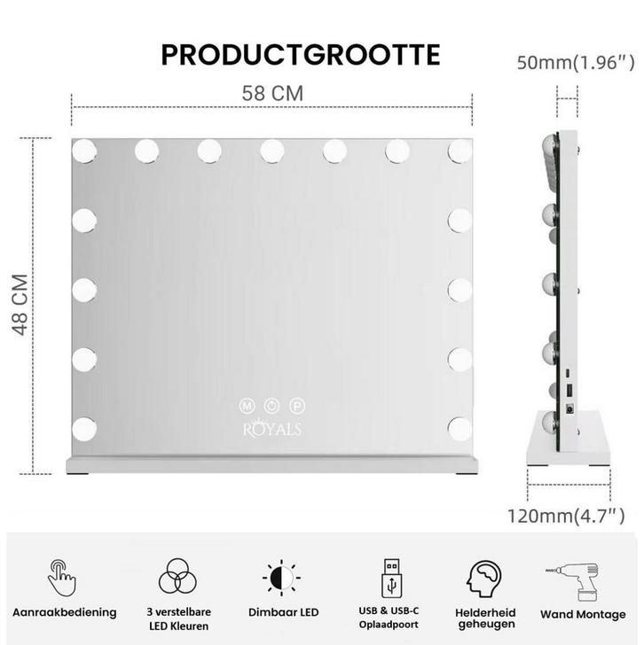 Vanity make-up spiegel met licht, Sieraden, Tassen en Uiterlijk, Uiterlijk | Cosmetica en Make-up, Nieuw, Make-up, Gehele gezicht