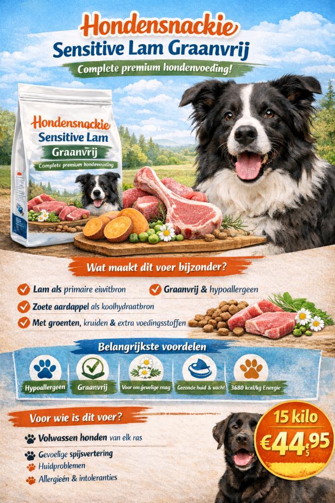 Hondenbrokken Hondensnackie Sensitive Lam Graanvrij, Dieren en Toebehoren, Dierenvoeding, Hond, Ophalen of Verzenden