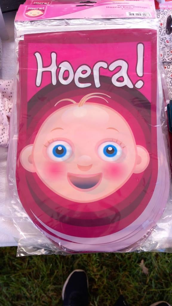 Hoera een meisje vlaggenlijn, Ophalen of Verzenden