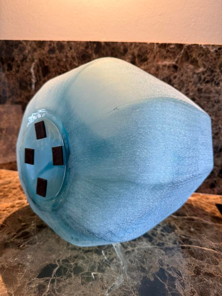 Eicholtz Casa Padrino Luxe Glazen Vaas Blauw Ø 33 x H. 32 cm, Ophalen, Blauw, Nieuw, Glas