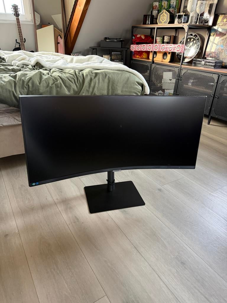 Samsung curved monitor 34 inch, Ophalen, Curved, VA, Zo goed als nieuw