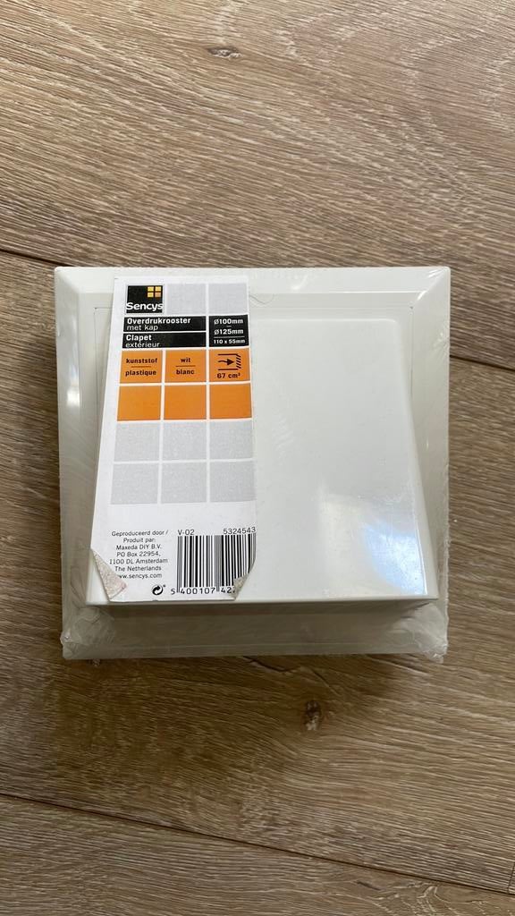 Ventilatierooster Sencys voor 100-125 mm buis, Ophalen of Verzenden, Nieuw, Ventilator en Afzuiger