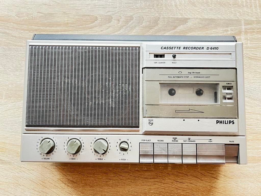 Philips Cassette Recorder D6410 - Vintage Casetterecorder, Audio, Tv en Foto, Cassettedecks, Ophalen of Verzenden, Enkel, Philips