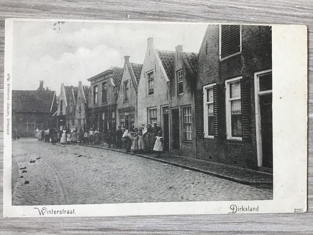 Dirksland Winterstraat 1908, Verzenden, Voor 1920, Gelopen, Zuid-Holland