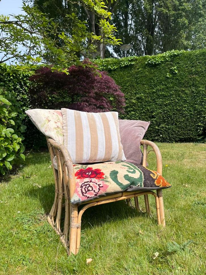 Rotan stoel bamboe fauteuil rotan stoel, Huis en Inrichting, Stoelen, Gebruikt, Eén, Bruin, Ophalen