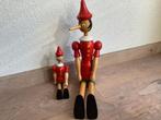 Set van 2 houten Pinokkio poppen - Vintage decoratie, Ophalen of Verzenden, Gebruikt, Jongen of Meisje