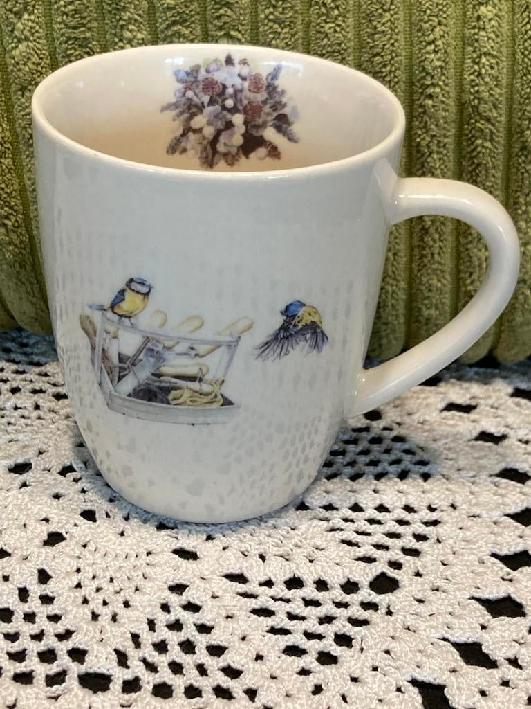 Beker met koolmeesjes (160426), Gebruikt, Overige typen, Ophalen of Verzenden, Overige stijlen