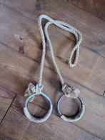 2 vintage ijzeren turnringen omkleed met leer, Gebruikt, Bruin, Overige typen, Maat 36 t/m 42