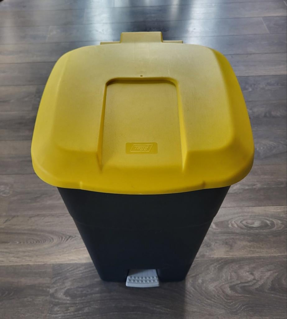 Pendaal emmer / prullenbak met deksel en voet bediening., Ophalen, Kunststof, Met pedaal, 50 tot 75 cm
