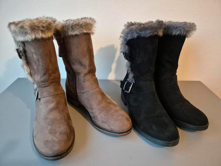 2 paar Graceland laarsen maat 40, bontjes, gespen, spekzool, Kleding | Dames, Schoenen, Zo goed als nieuw, Lage of Enkellaarzen
