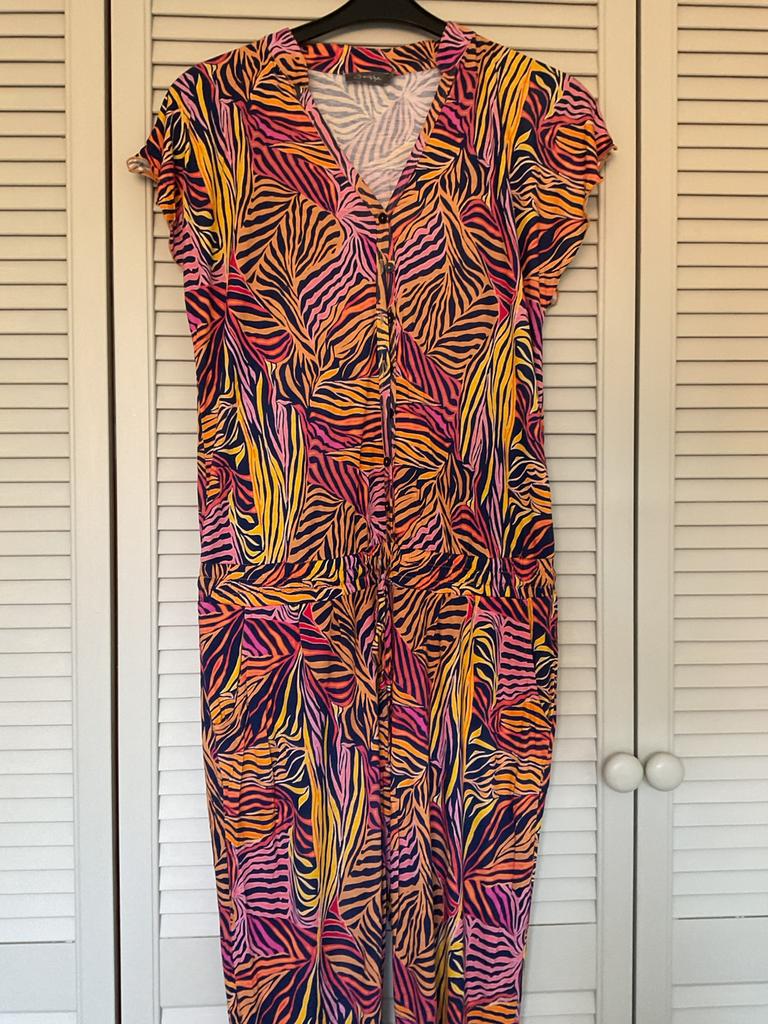 Z.g.a.n. gekleurde jumpsuit van Geisha maat L, Kleding | Dames, Jumpsuits, Ophalen of Verzenden, Zo goed als nieuw