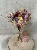 Vrolijk boeket droogbloemen met kaarsje, Ophalen of Verzenden, Nieuw