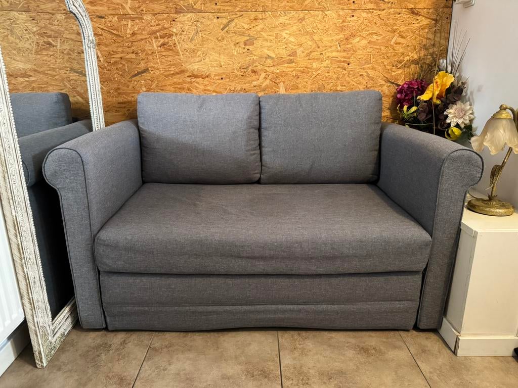 Leen Bakker Bedbankje Femke Grijs (kan worden gebracht), Ophalen, 210 cm, 140 cm, Zo goed als nieuw