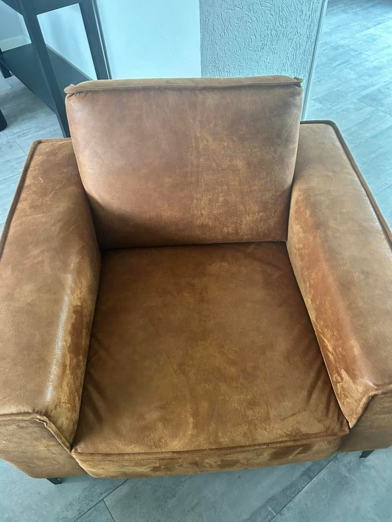 Fauteuil, Ophalen, Zo goed als nieuw, 75 tot 100 cm, Leer