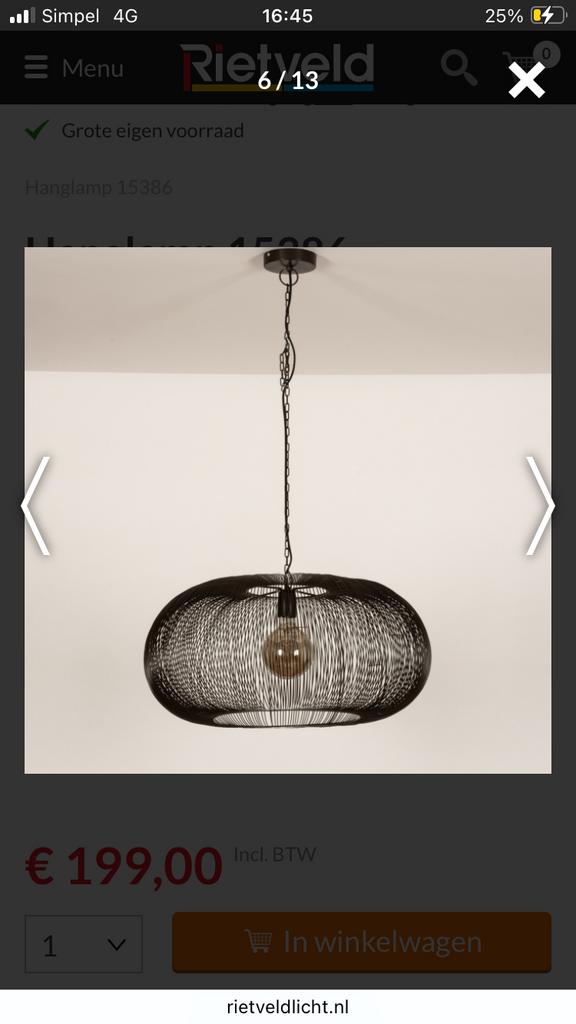 Draadstaal lamp, Ophalen of Verzenden, Zo goed als nieuw, Minder dan 50 cm