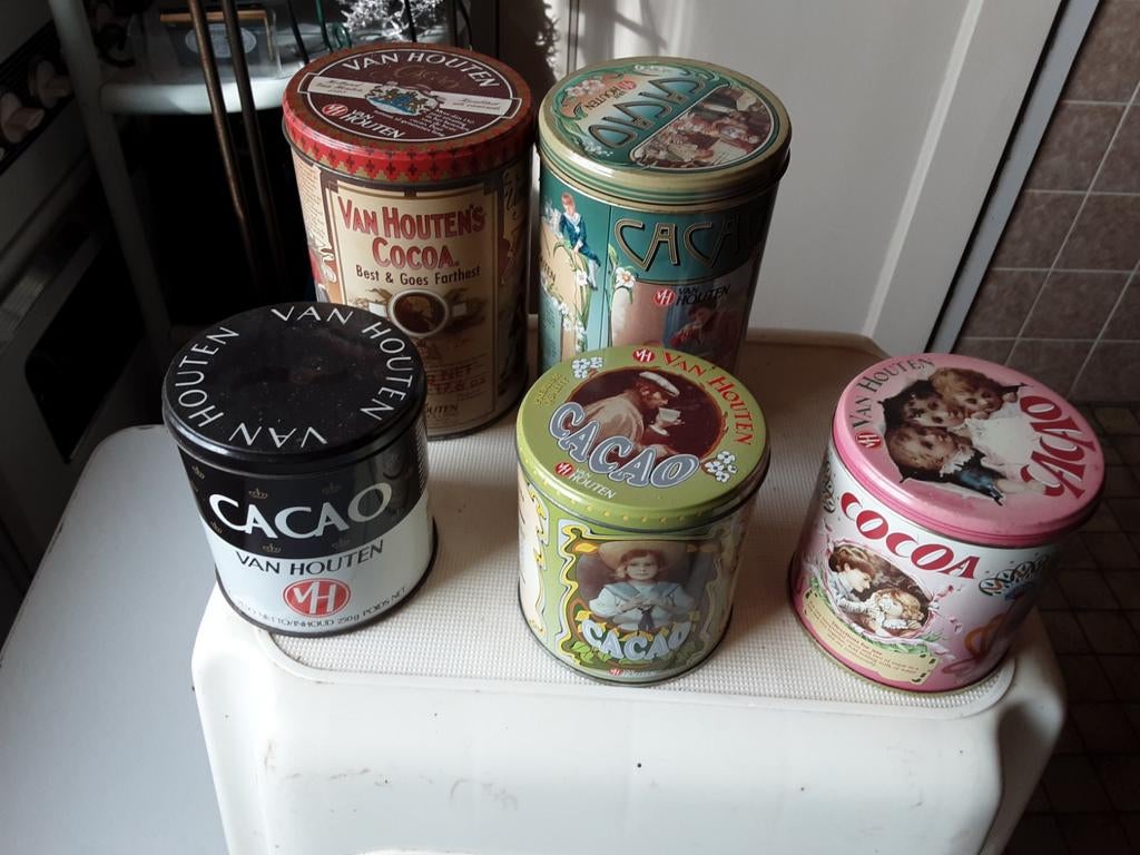 Van houten cacao blikken, Verzamelen, Blikken, Ophalen of Verzenden, Gebruikt, Overige
