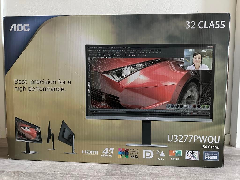 AOC U3277PWQU 4K 32 inch monitor, Computers en Software, Monitoren, Ophalen of Verzenden, DisplayPort, 60 Hz of minder, Ultra HD (4K)