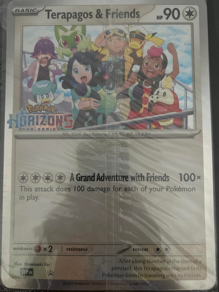 Oversized Terapagos & Friends Pokémon Horizons kaart, Ophalen of Verzenden, Nieuw, Losse kaart