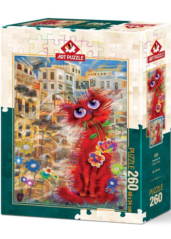 Art Puzzle - Red Cat - 260XL stukjes, Ophalen of Verzenden, Minder dan 500 stukjes, Nieuw, Legpuzzel