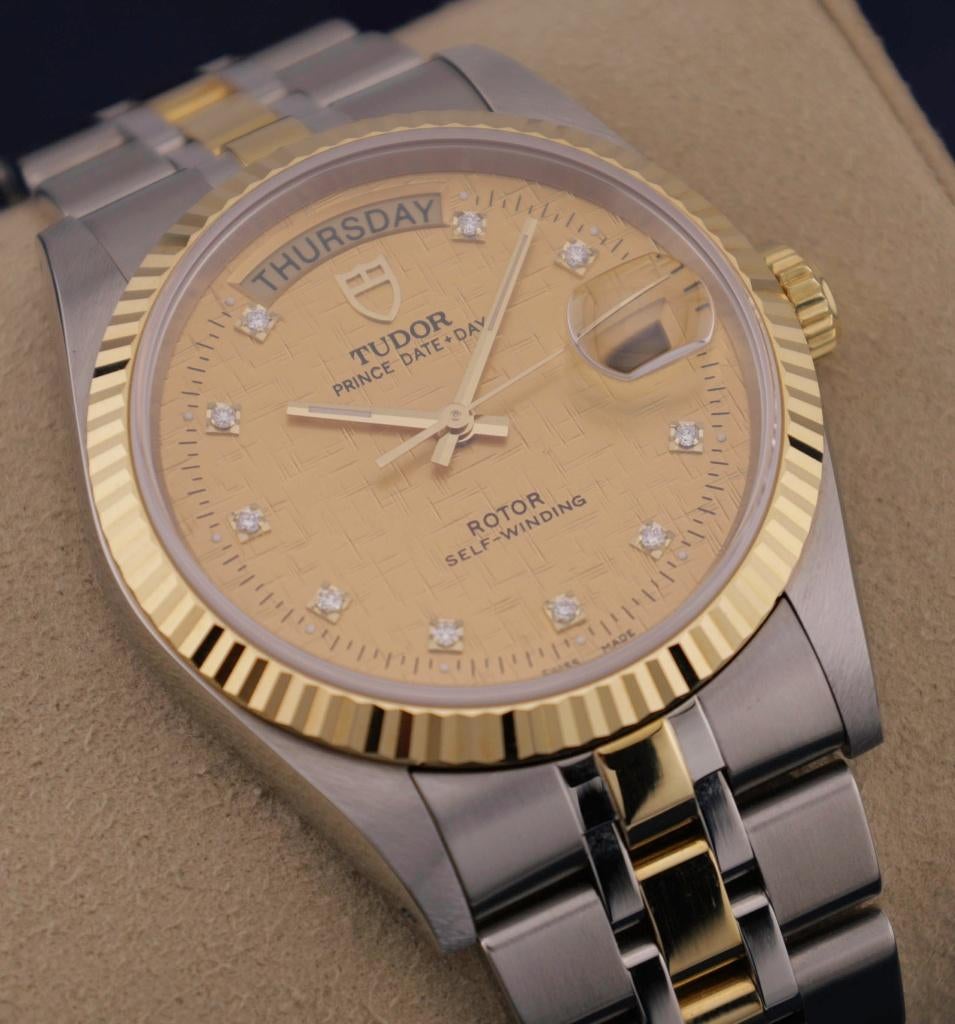 Tudor Prince Date+Day 76213 NOS 2020, Polshorloge, Zo goed als nieuw, Goud, Goud