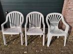 Witte tuinstoelen plastic, Tuin en Terras, Ophalen, Gebruikt, Kunststof