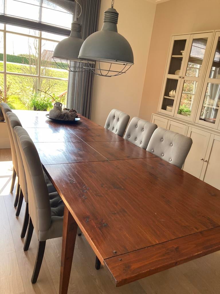 Uitschuifbare eettafel, Ophalen, Gebruikt, Klassiek / Koloniaal, 200 cm of meer