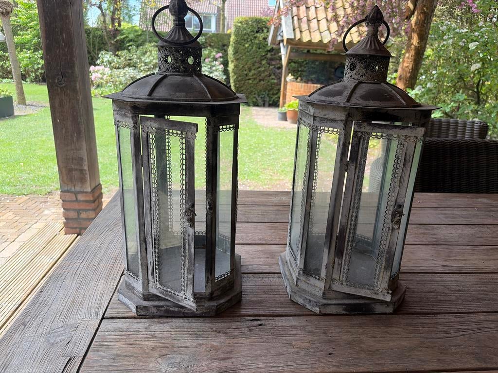 Set van 2 decoratieve lantaarns voor binnen en buiten, Ophalen of Verzenden