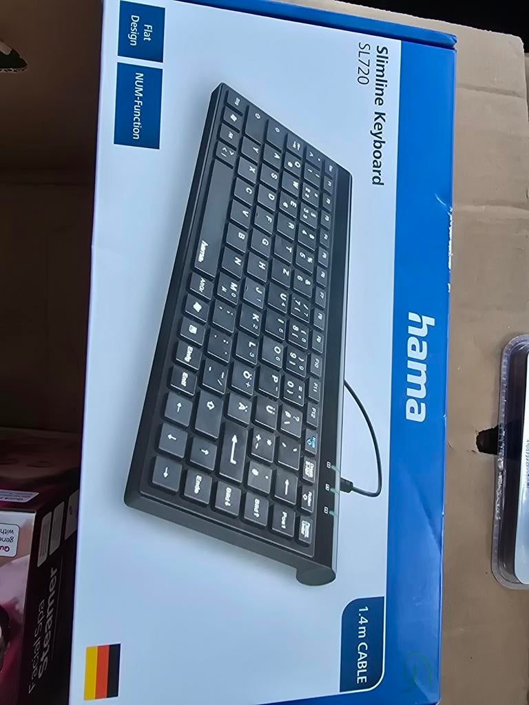 Hama SL720 slimline keyboard Nieuw!, Computers en Software, Toetsenborden, Ophalen of Verzenden, Hama