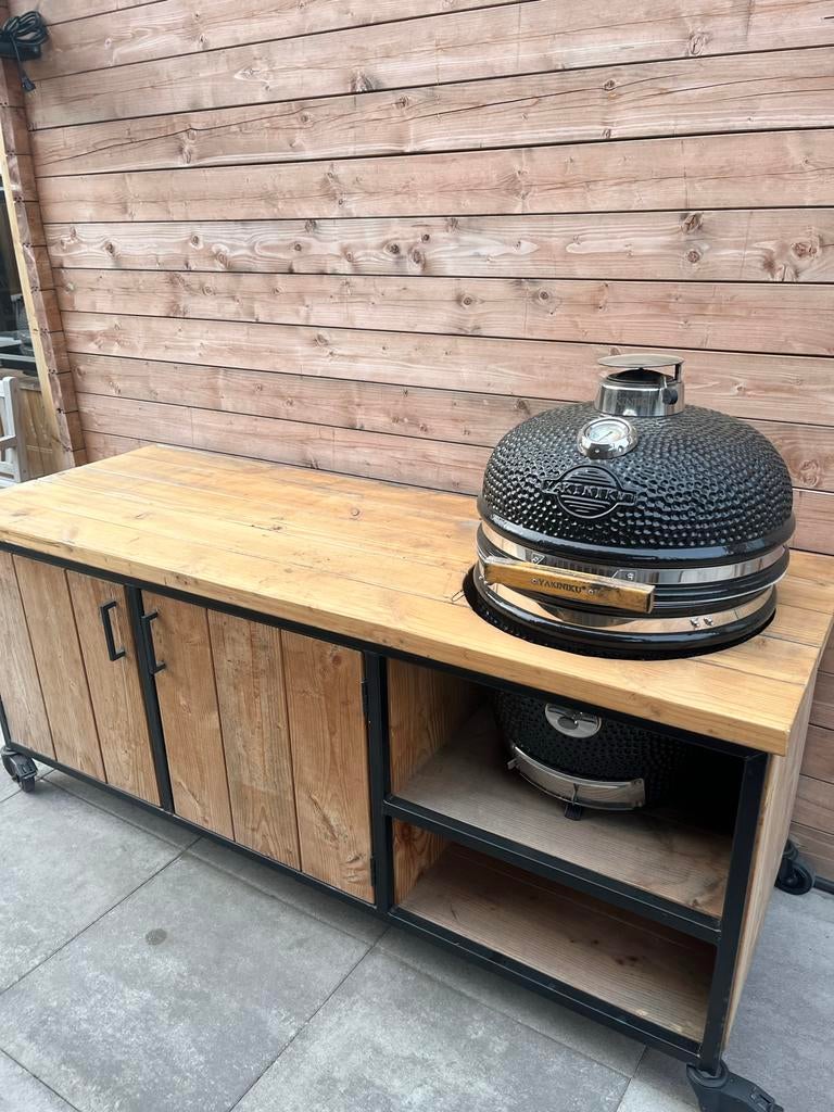 Buitenkeuken douglas met stalen frame incl Yakiniku Large, Tuin en Terras, Buitenkeukens, Ophalen, Gebruikt, Houtskool, Vrijstaand