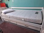 Eenpersoonsbed met lades en matras - Wit, Ophalen, Gebruikt, 90 cm, Eenpersoons