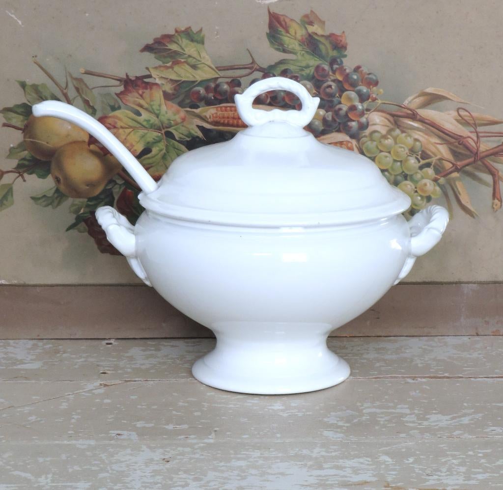 Oude witte Terrine Boch, Antiek en Kunst, Curiosa en Brocante, Ophalen of Verzenden