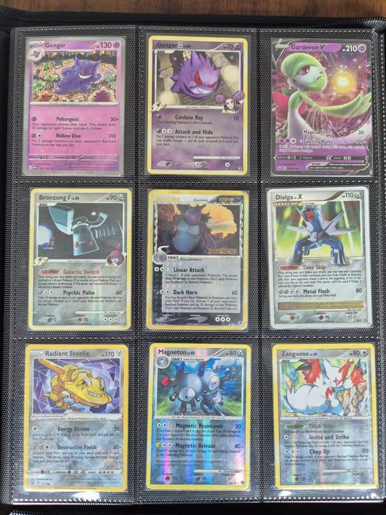 Oude glimmende pokemon kaarten, Ophalen of Verzenden, Gebruikt, Meerdere kaarten, Foil