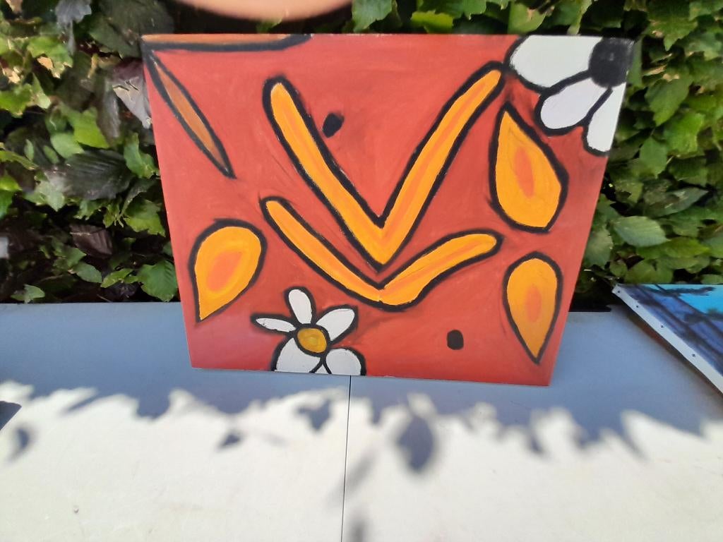 kunst schilderij hand geschilderd op canvas, Antiek en Kunst, Kunst | Schilderijen | Klassiek, Ophalen of Verzenden