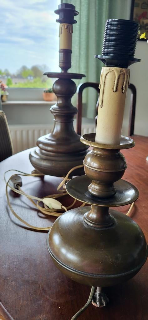 Bronzen tafellamp, Ophalen, Koper of Brons