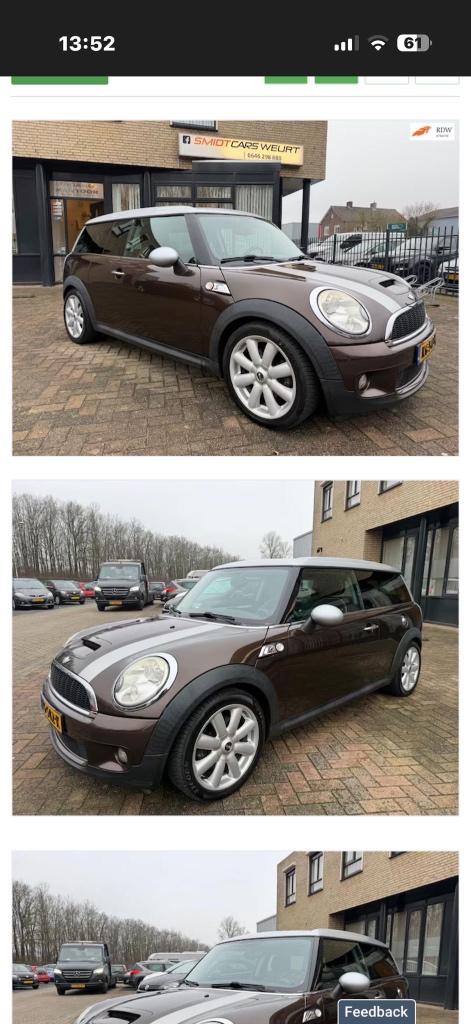 Mini 2008 Bruin, Auto's, Mini, Clubman, Bruin, Elektrische ramen, Leder