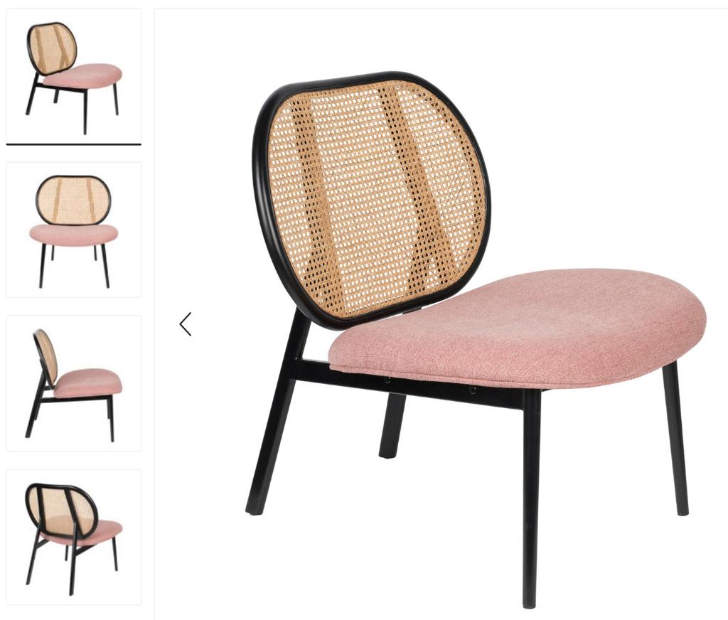 Zuiver fauteuil Spike roze naturel, Huis en Inrichting, Fauteuils, Ophalen, Minder dan 75 cm, Nieuw, Stof