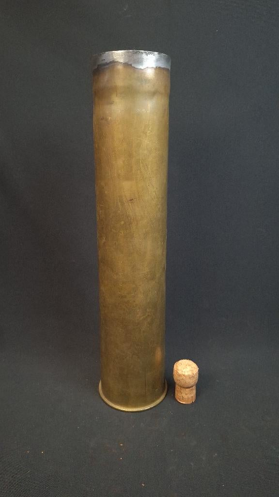 WO1 Duitse 7,5 cm lange feldkanone huls LEEG, Verzamelen, Ophalen of Verzenden, Landmacht, Duitsland, Hulzen of Bodemvondsten