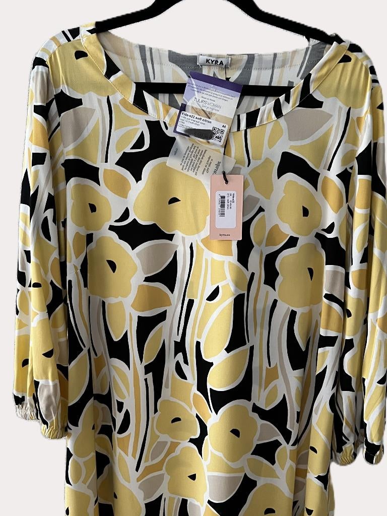 Nieuw KYRA jurk model VIDA soft citron maat 44, Verzenden, Geel, Maat 42/44 (L), Nieuw