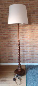 Staande houten lamp, Huis en Inrichting, Lampen | Vloerlampen, Ophalen, Gebruikt, Stof, 150 tot 200 cm
