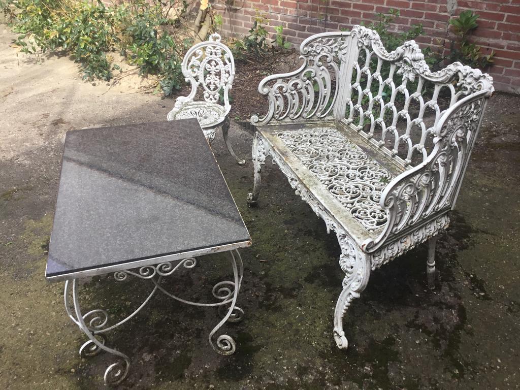 Vintage gietijzeren tuinset, Tuin en Terras, Ophalen