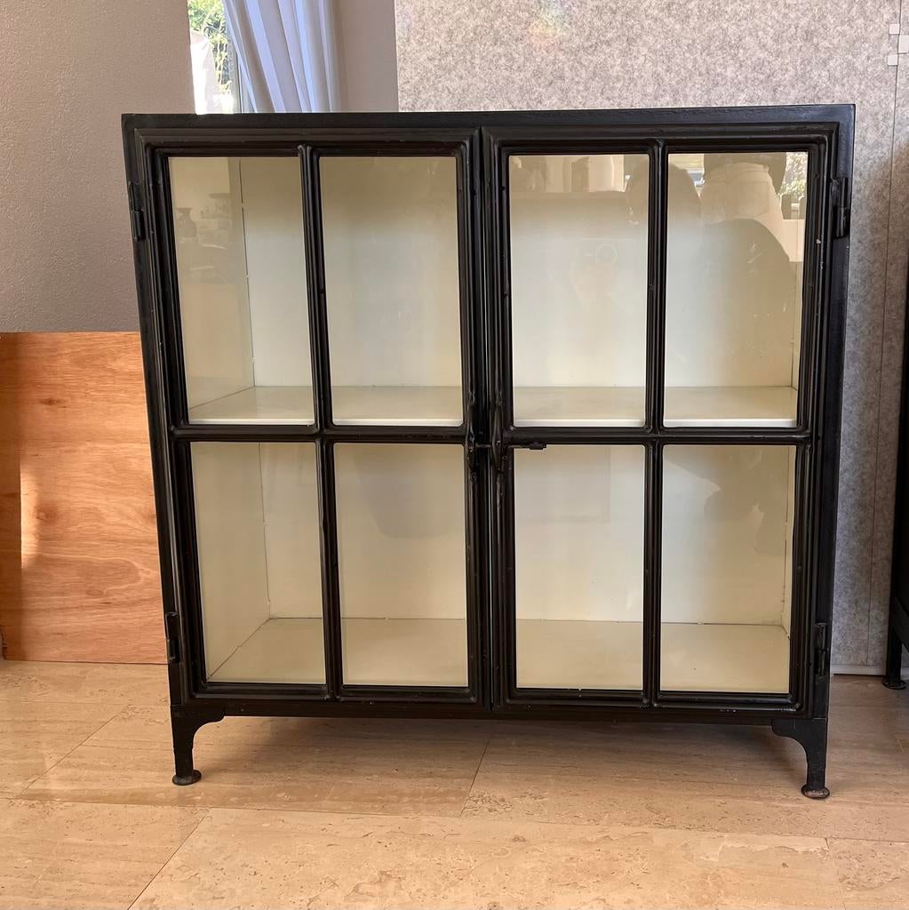 Stalen industriele apothekerskast zwart, Ophalen, 50 tot 100 cm, Zo goed als nieuw, Minder dan 100 cm