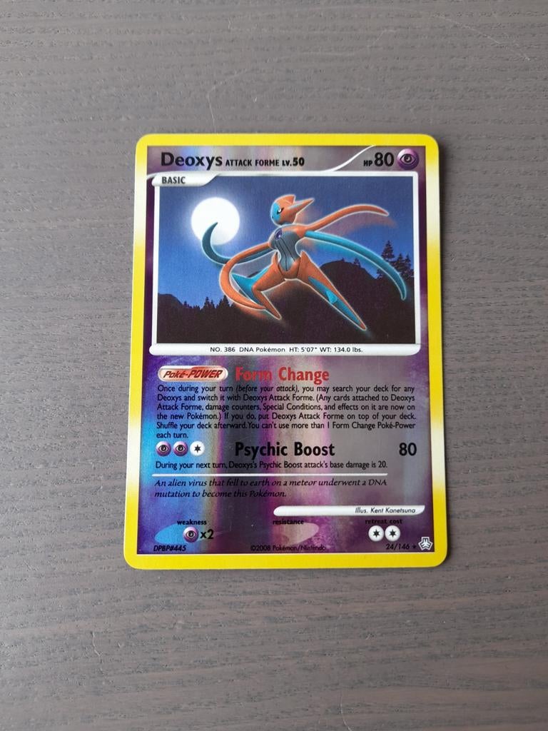 2008 legends awakened 24/146 deoxys reverse, Ophalen of Verzenden, Gebruikt, Losse kaart, Foil
