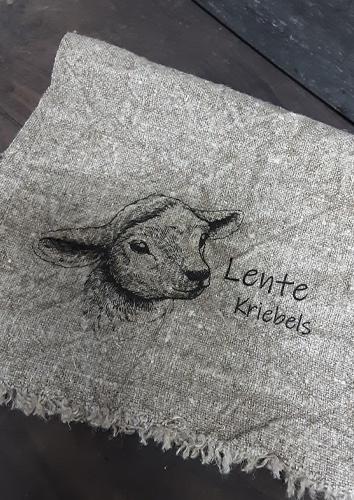 Shabby doek Lammetje, Beige, Overige stijlen, Dassenburcht 60, 6191LE Beek, Nieuw